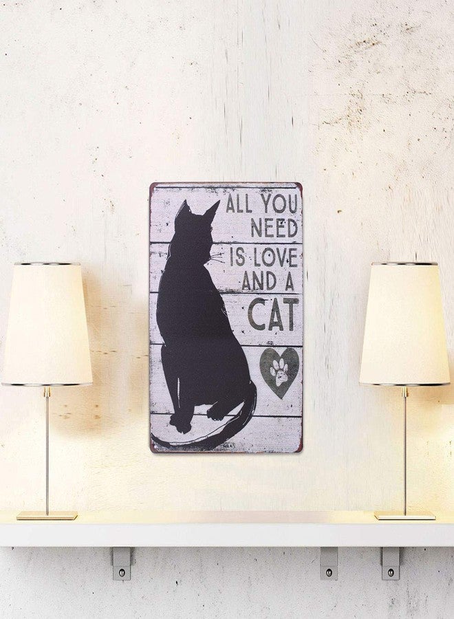 SUMIK All You Need is Love and a Cat, Metal Tin Sign, Vintage Art Poster Plaque Home Wall Decor - Image 3